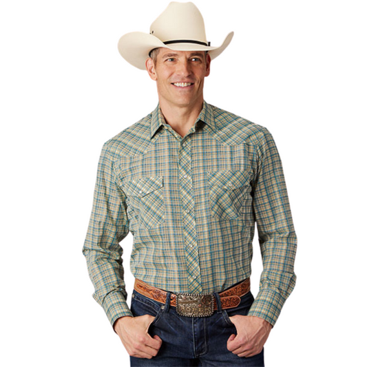 Roper 01-001-0101-4062 MENS L/S SHIRT SNAP WOVEN PLAID