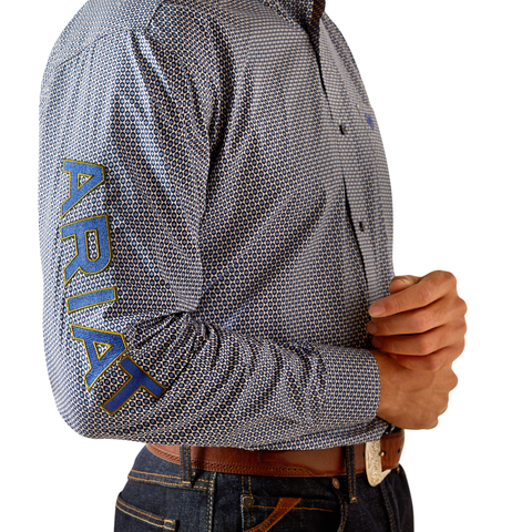 Ariat 10052626 Men's Team Keenan Classic Fit Shirt Blue/Navy Blue