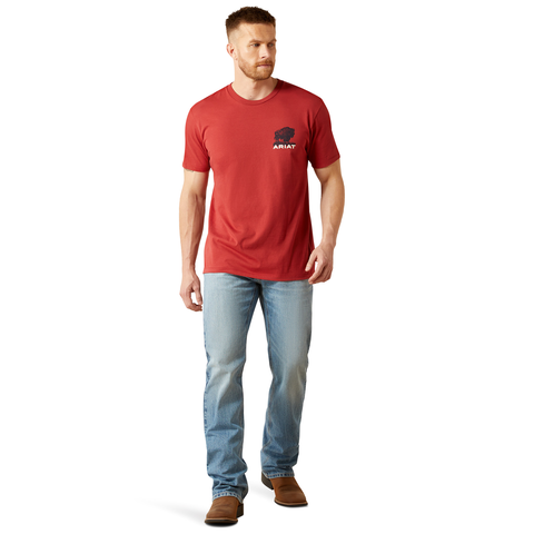 Ariat 10065897 Men's BISON ARIAT BUFFALO FLAG SS TSHRT BRIK,