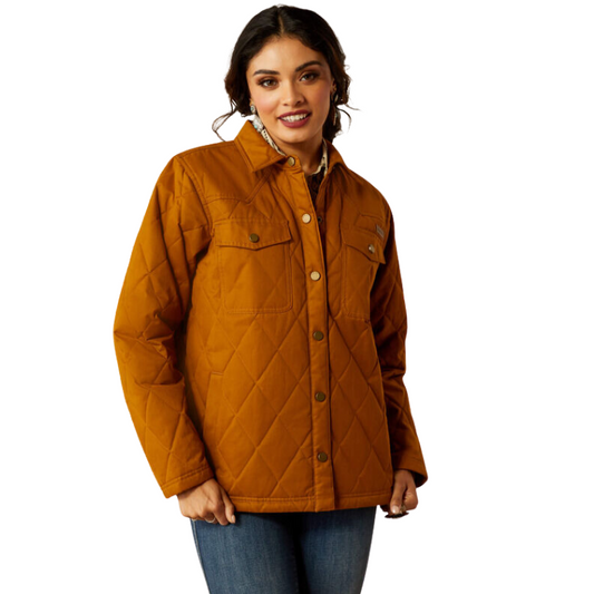 Ariat 10052400 Women's Grizzly Quilted Barn Jacket Chestnut Horse