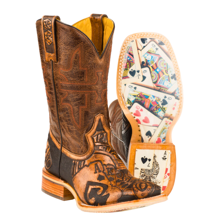 Tin Haul 14-020-0007-0333 Men's The Gambler / Card Shuffle Boots