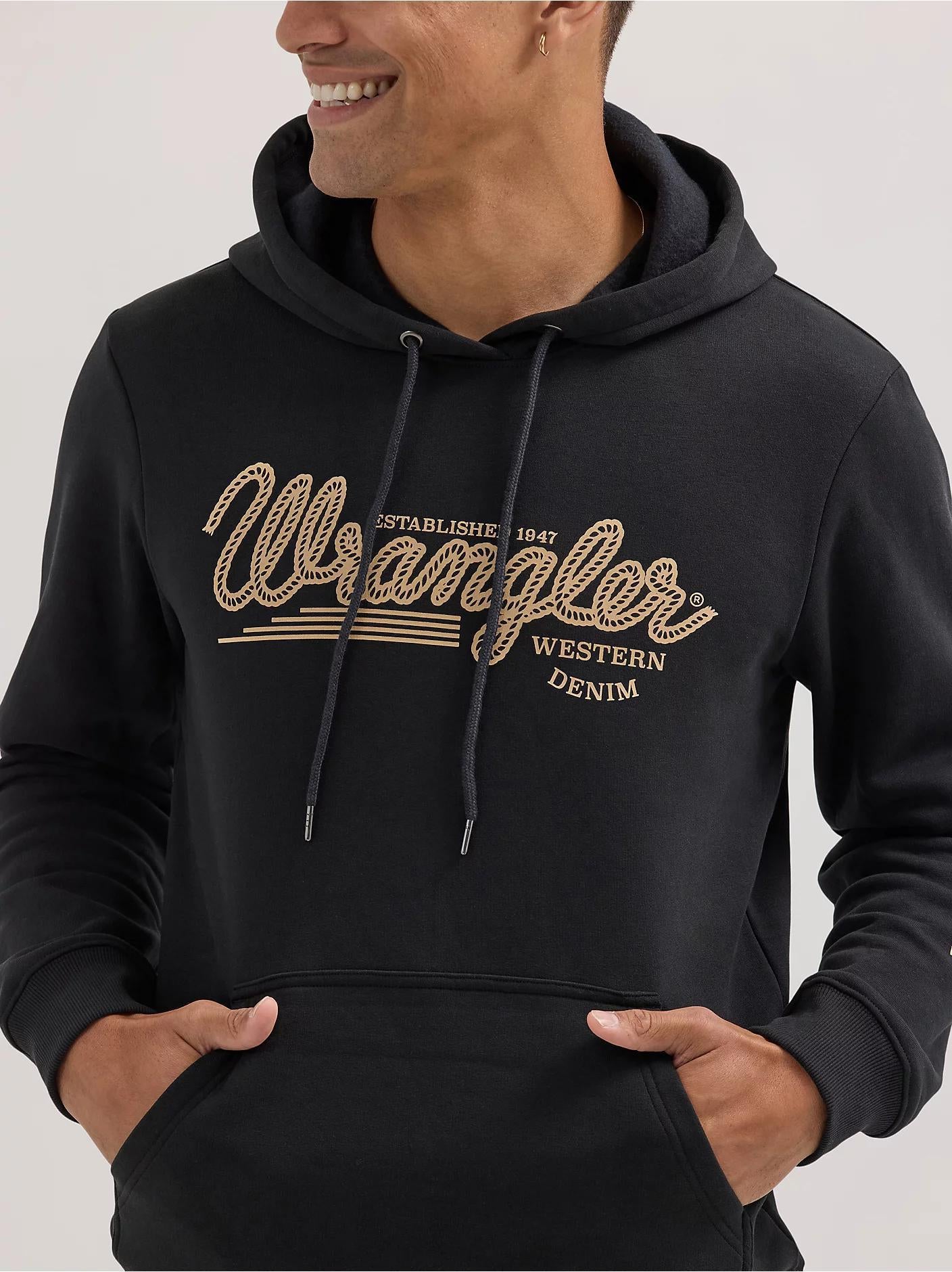 Wrangler 112354228 Western Hoodie - Regular Fit - Black