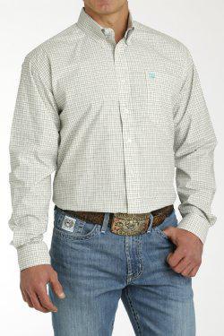 Cinch MTW1105746 MEN'S PLAID BUTTON-DOWN WESTERN SHIRT - CREAM / CHARCOAL