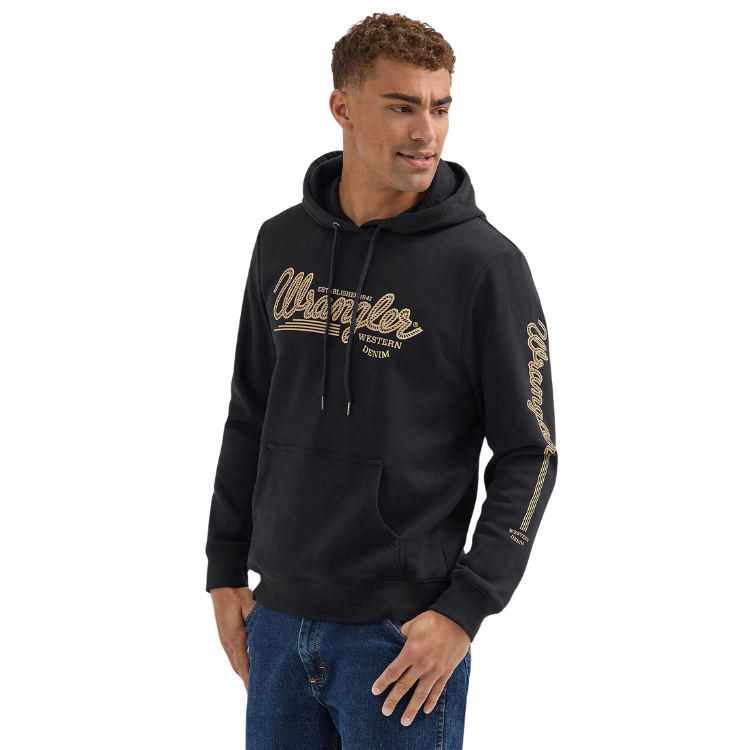 Wrangler 112354228 Western Hoodie - Regular Fit - Black