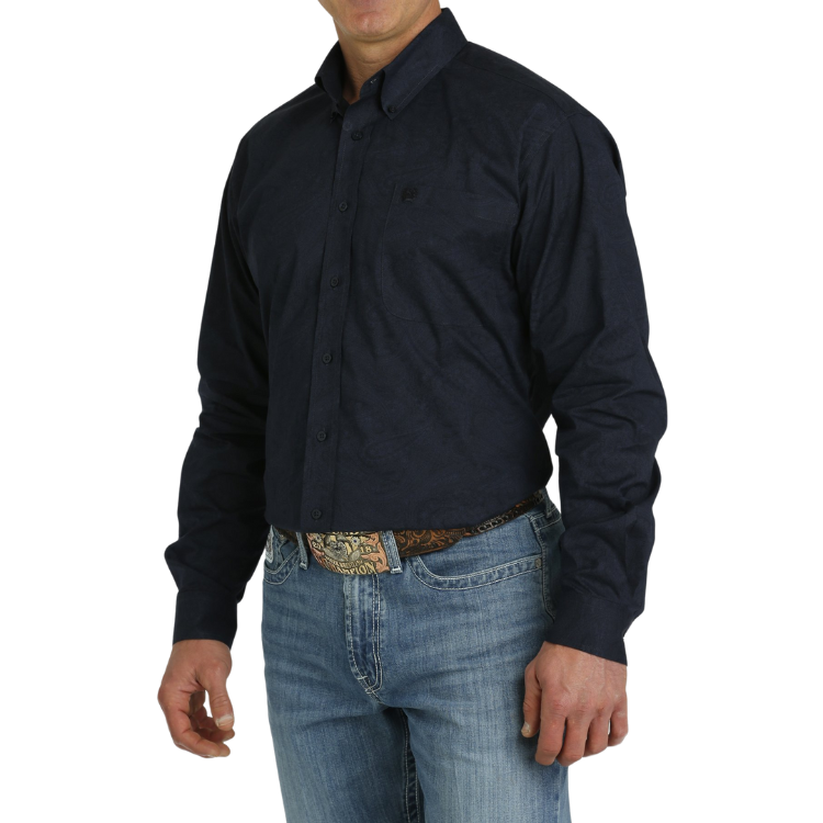 Cinch MTW1105774 MEN'S PAISLEY STRETCH BUTTON-DOWN WESTERN SHIRT - NAVY