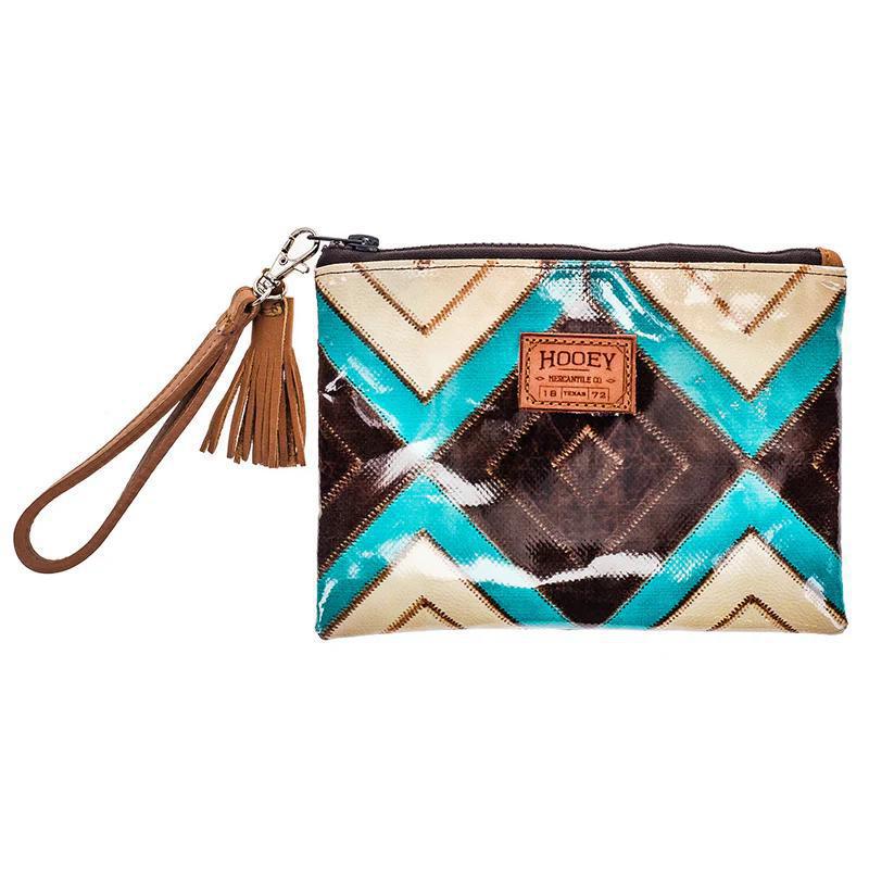 Hooey HWP003-BRTQ "MONTEZUMA" BROWN/TURQUOISE AZTEC PATTERN ARENA WRISTLET