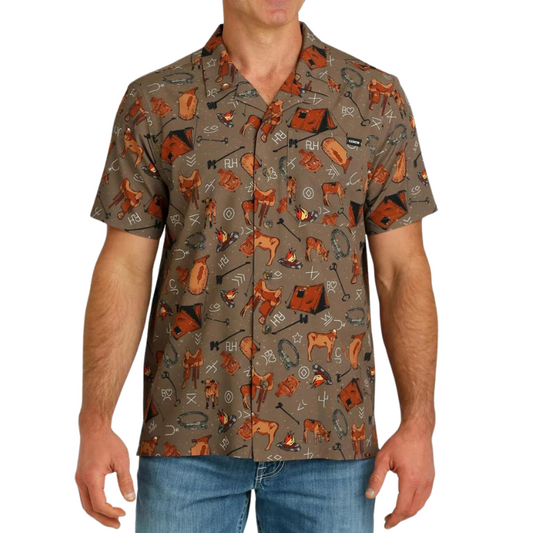 Cinch MTW1401045 MENS CAMP BUTTON BOWN SHORT SLEEVE