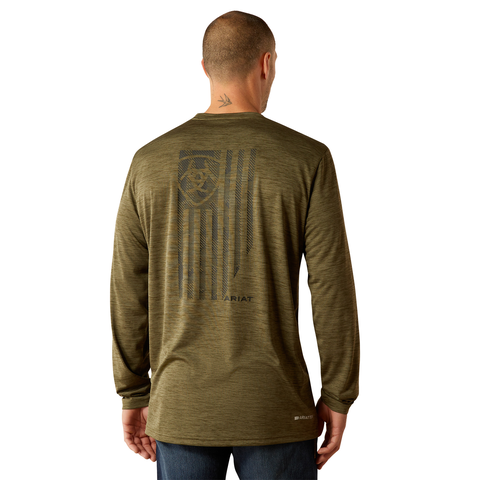 Ariat 10052326 Men's Charger Camo Slice T-Shirt Brine Olive Heather