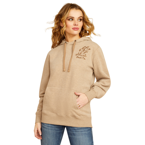 Ariat 10052408 Women's Bronco Stitch Hoodie Dark Oatmeal Heather