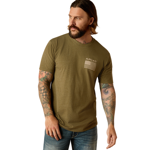 Ariat 10054176 Men's Ariat Freedom T-Shirt Military Heather