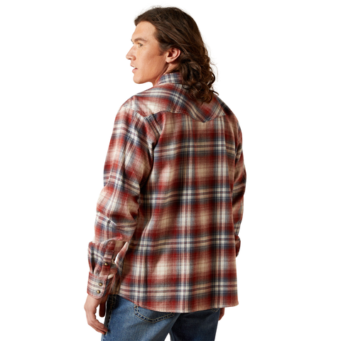Ariat 10065761 MNS HARPER RETRO SNP LS SHRT RUST