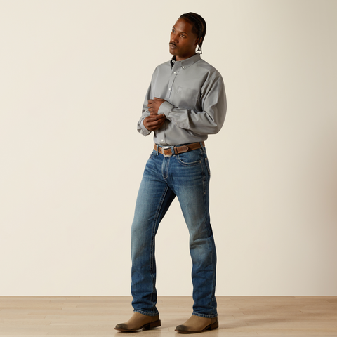 Ariat 10062526 MNS Wrinkle Free Solid Pinpoint Oxford Classic Fit Shirt