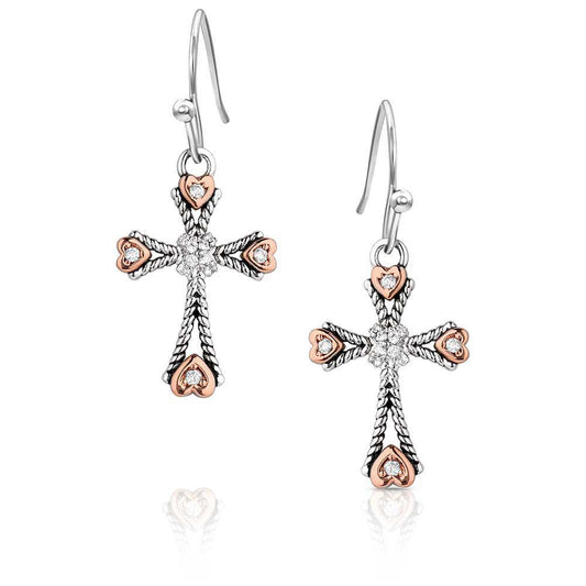 Montana Silversmith ER6040 Faith in my Heart Cross Earrings