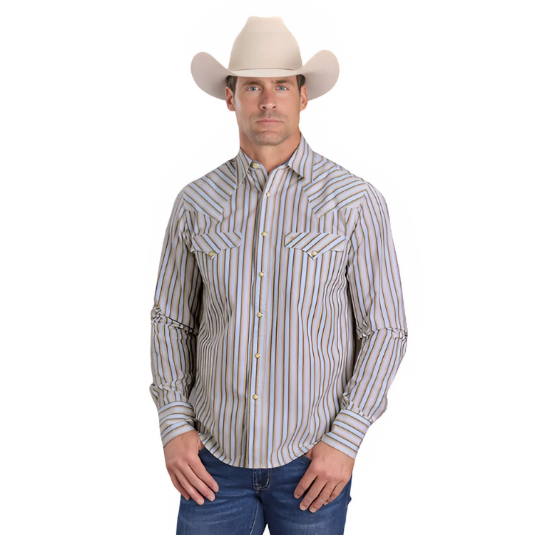 Stetson 11-001-0476-2070 Men's Stripe Snap Shirt-Ombre Stripe