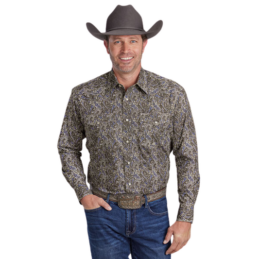 Roper 03-001-0225-3023 Men's Snap Shirt Stone Paisley