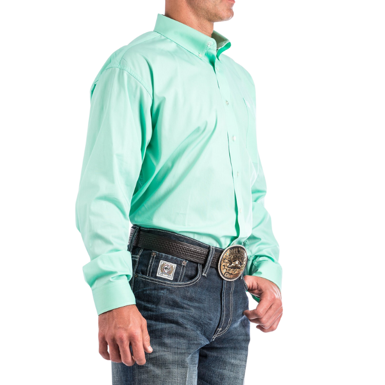 Cinch MTW1104237 Men's Solid Mint Green Button-Down Western Shirt