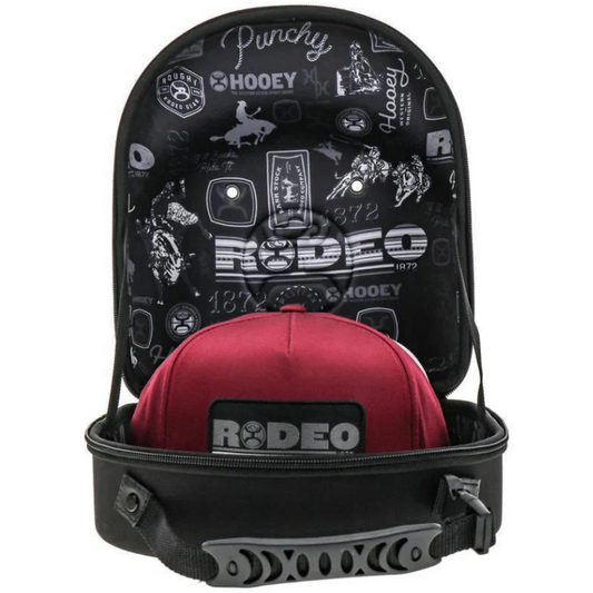 Hooey CC010 LARGE CAP CARRIER - BLACK W/HOOEY RODEO PATTERN INTERIOR