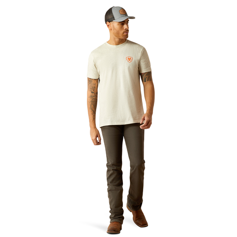 Ariat 10052571 Men's Ariat Bison Landscape T-Shirt Oatmeal Heather