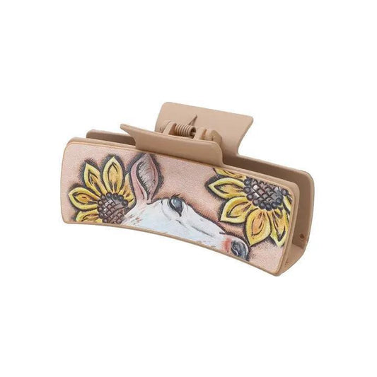 Accity CWAHA0594-2 Cow Sunflower Hair Claw Clip