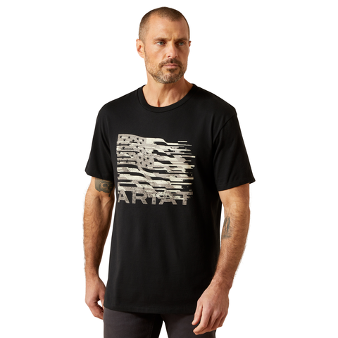 Ariat 10065892 MNS ARIAT FREEDOM FLAG SS TSHRT BLK