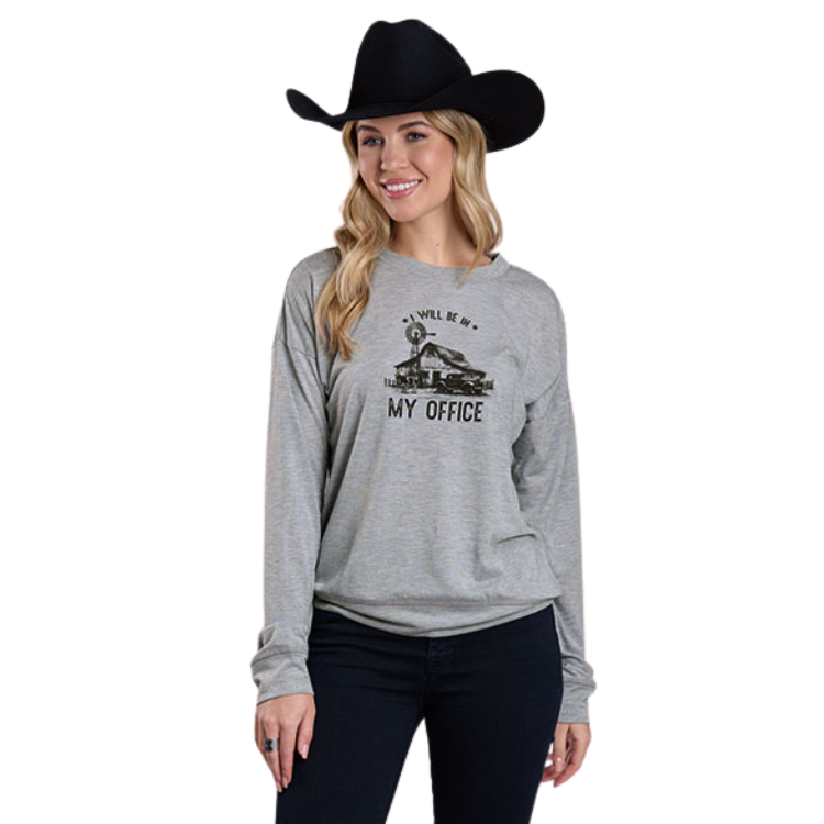 Roper 03-038-0513-6143 Women's Heather Grey Knit Tee