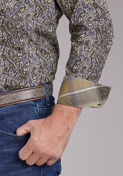 Roper 03-001-0225-3023 Men's Snap Shirt Stone Paisley