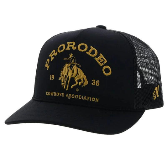 Hooey 2263T-BK PRORODEO BLACK HAT W/GOLD LOGO