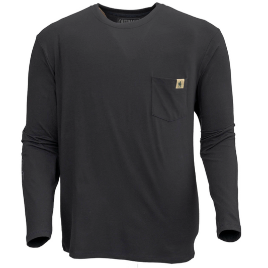 Outback 40291 Unisex Long Sleeve Comfy Tee - Black