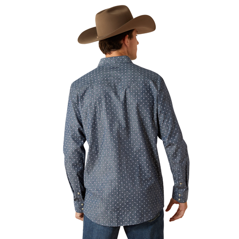 Ariat 10062175 MNS Trip Fitted Shirt - Chambray Blue