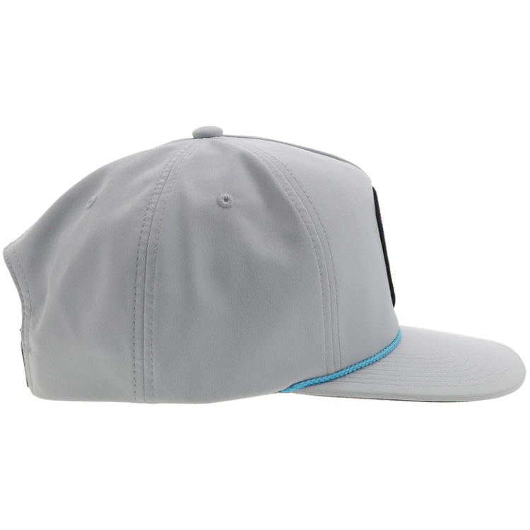 Hooey 2444T-GY Cheyenne Grey 5­ Panel Trucker with Pink / Blue / Black Patch