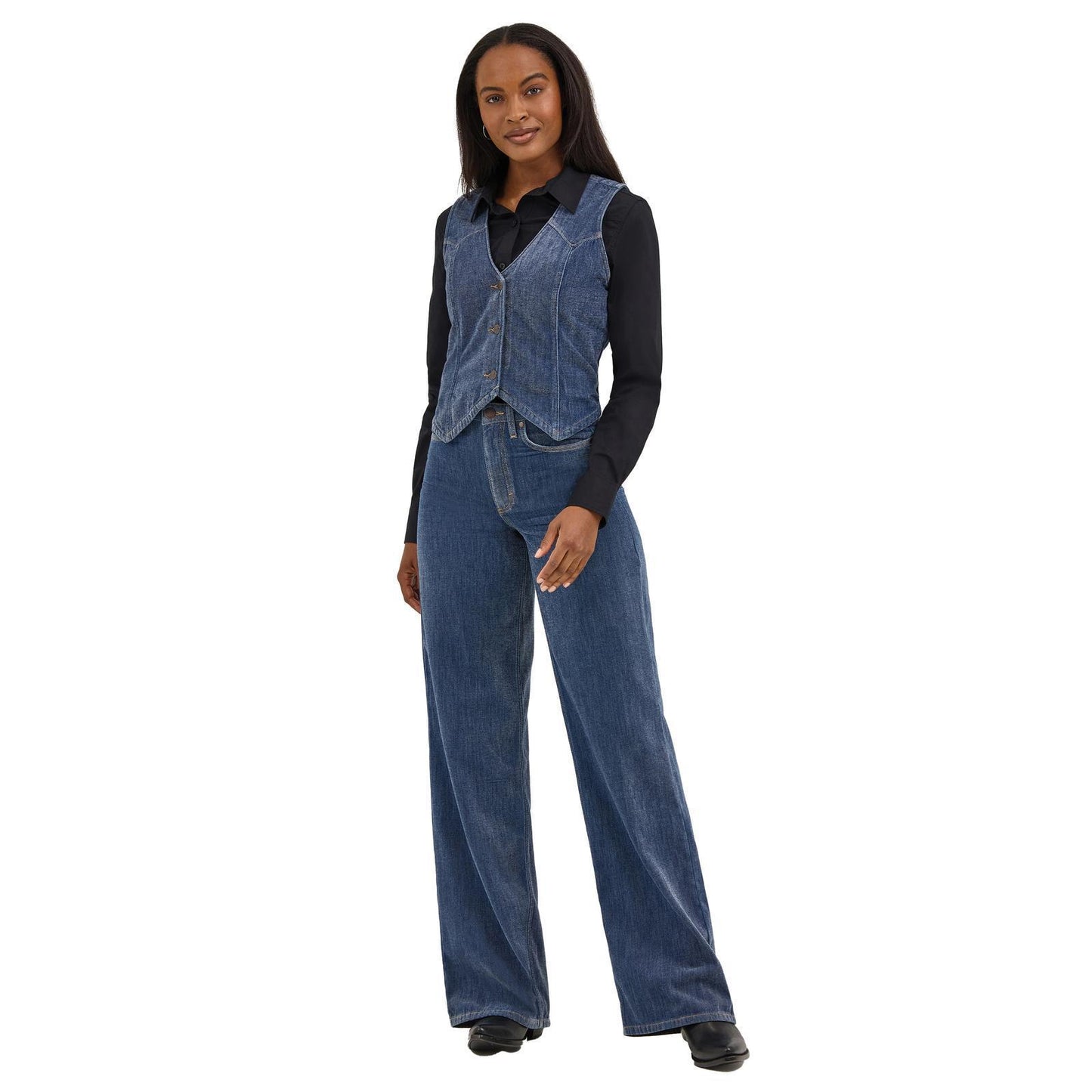 Wrangler 112371981 Women's Wrangler Retro® Party Western Vest - Blue