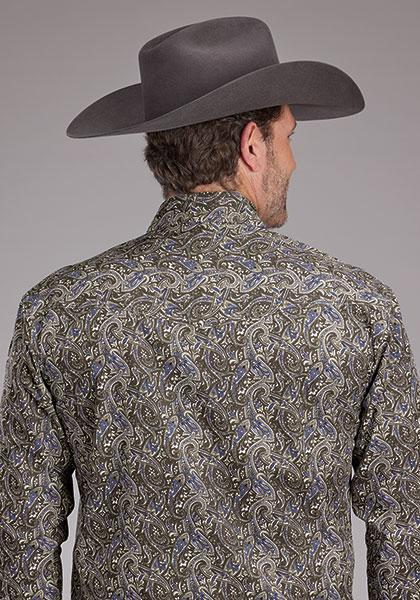 Roper 03-001-0225-3023 Men's Snap Shirt Stone Paisley