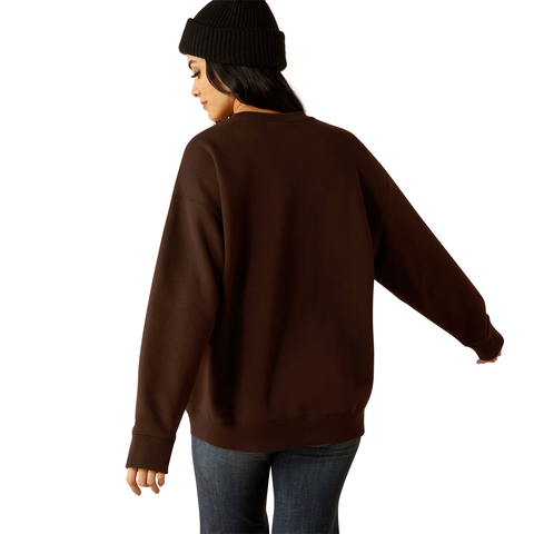 Ariat 10053960 Women's Taurus Oversized Crew Sweatshirt Mole