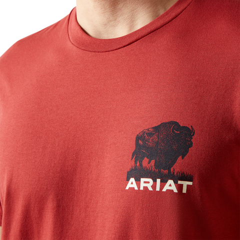 Ariat 10065897 Men's BISON ARIAT BUFFALO FLAG SS TSHRT BRIK,
