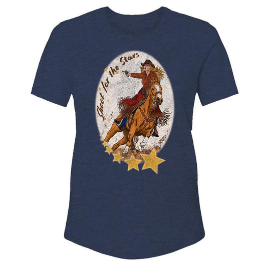 Hooey HT1718NV "SHOOT FOR THE STARS" NAVY HEATHER T-SHIRT