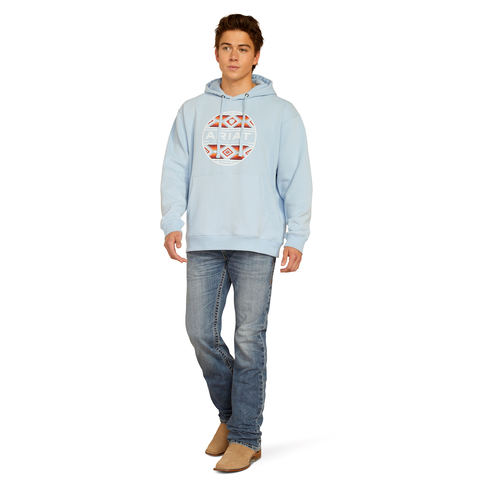 Ariat 10052448 Men's Canyon Southwest Circle Hoodie Soft Chambray