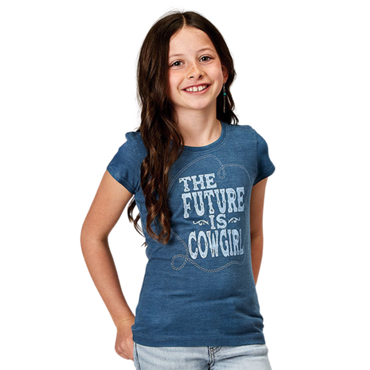 Roper 03-009-0513-2082 Girls The Future Is Cowgirl Tee-Knit