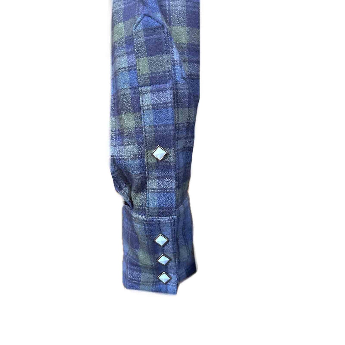 Rockmount 646-BG Men's Organic Plush Flannel Blue & Green Plaid Western Shirt