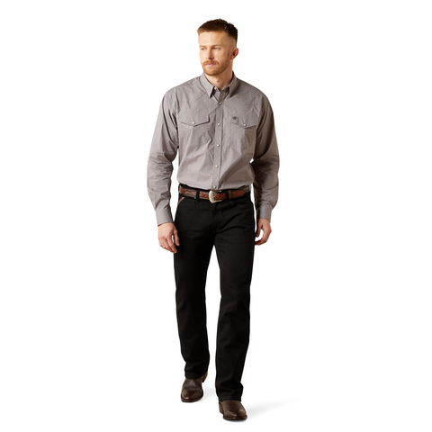 Ariat 10065963 MNS FRED SNP LS SHRT GREY