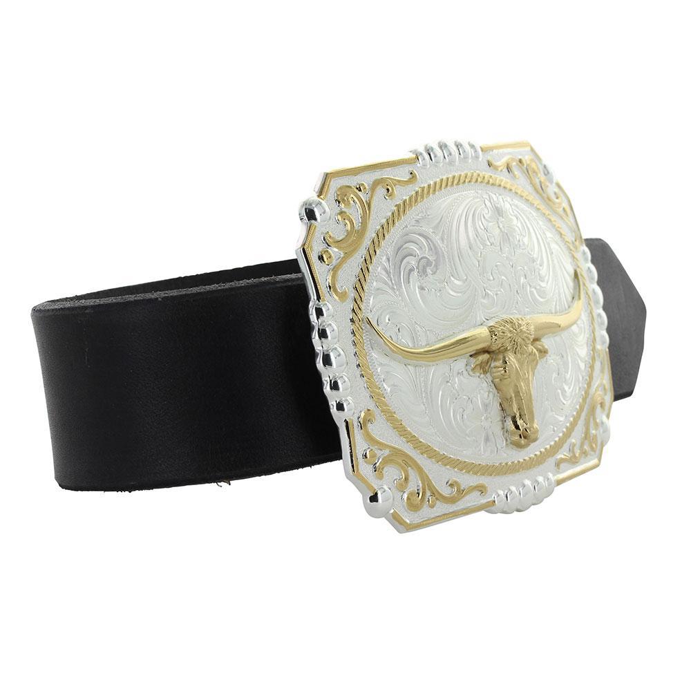 Montana Silversmith 25815-767 Two-tone Cowboy Cameo with Longhorn Buckle