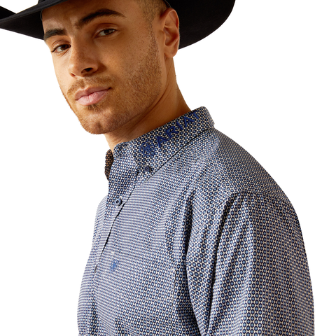 Ariat 10052626 Men's Team Keenan Classic Fit Shirt Blue/Navy Blue