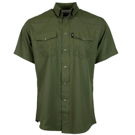 Hooey HT1610OL "SOL" OLIVE SHORT SLEEVE PEARL SNAP SHIRT