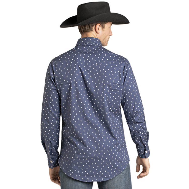 Rock & Roll BMN2S07137 GEO PRINT LS SNAP NAVY