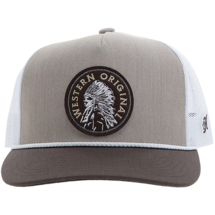 Hooey 2426T-TNWH Quanah Tan / White 5 Panel Trucker with Brown / White Circle Patch