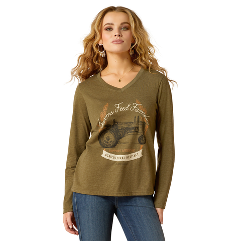 Ariat 10052547 Women's Ariat AG Heritage Long Sleeve Military Heather