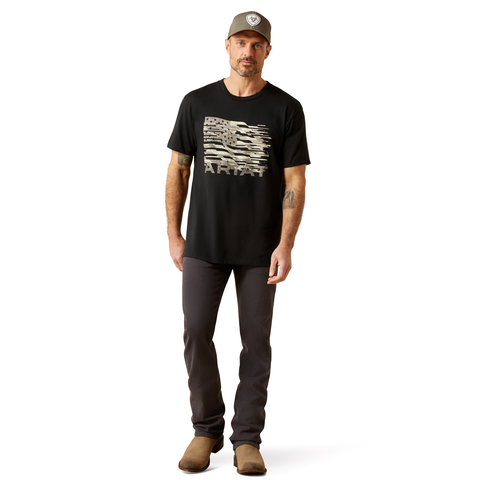 Ariat 10065892 MNS ARIAT FREEDOM FLAG SS TSHRT BLK