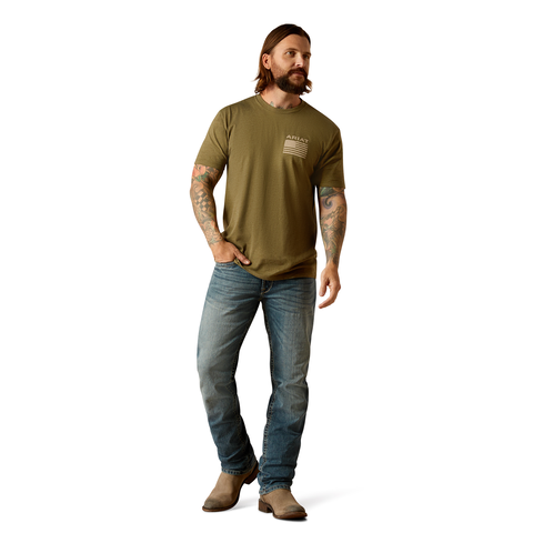 Ariat 10054176 Men's Ariat Freedom T-Shirt Military Heather