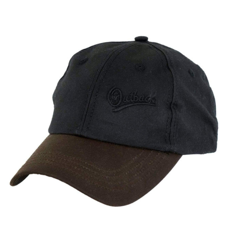 Outback 1483 Black Oilskin Aussie Slugger Cap