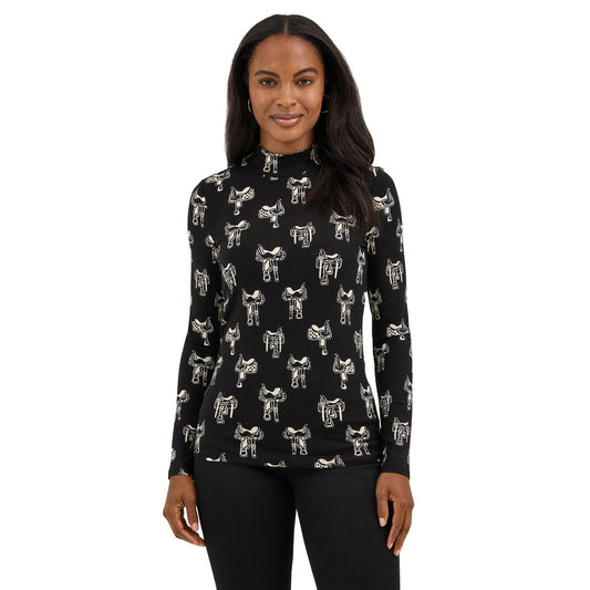 Wrangler 112371630 Women's Wrangler Retro® Punchy Mock Neck Knit - Black