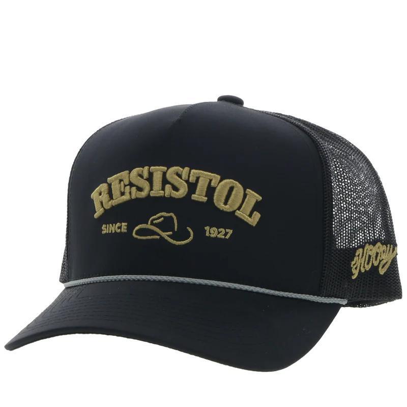 Hooey 2354T-BK "RESISTOL" BLACK W/GOLD STITCHING HAT